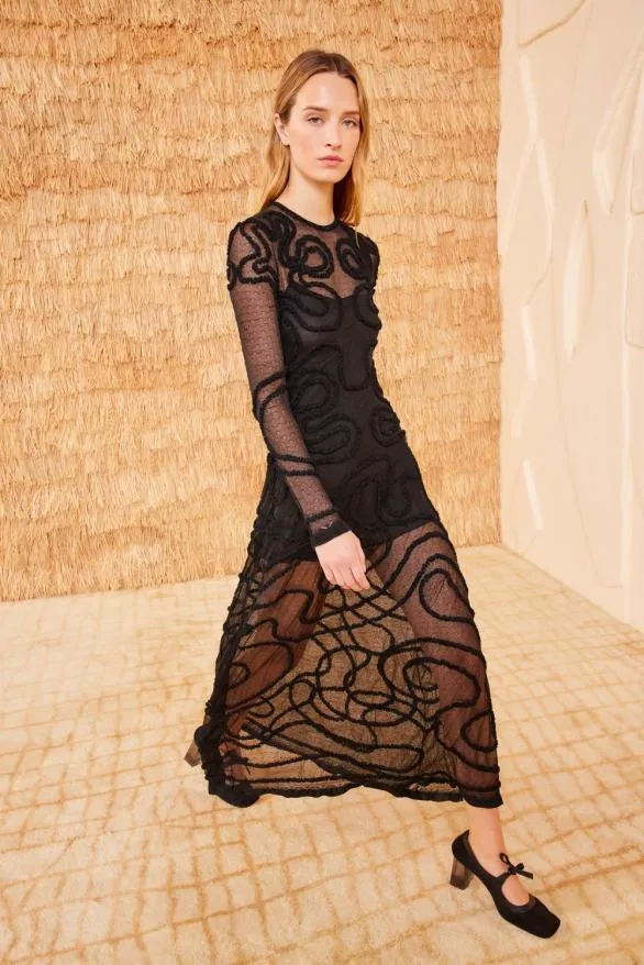 Valentina Dress Noir Women Ulla Johnson Dresses Valentina Dress Noir Women Ulla Johnson Dresses