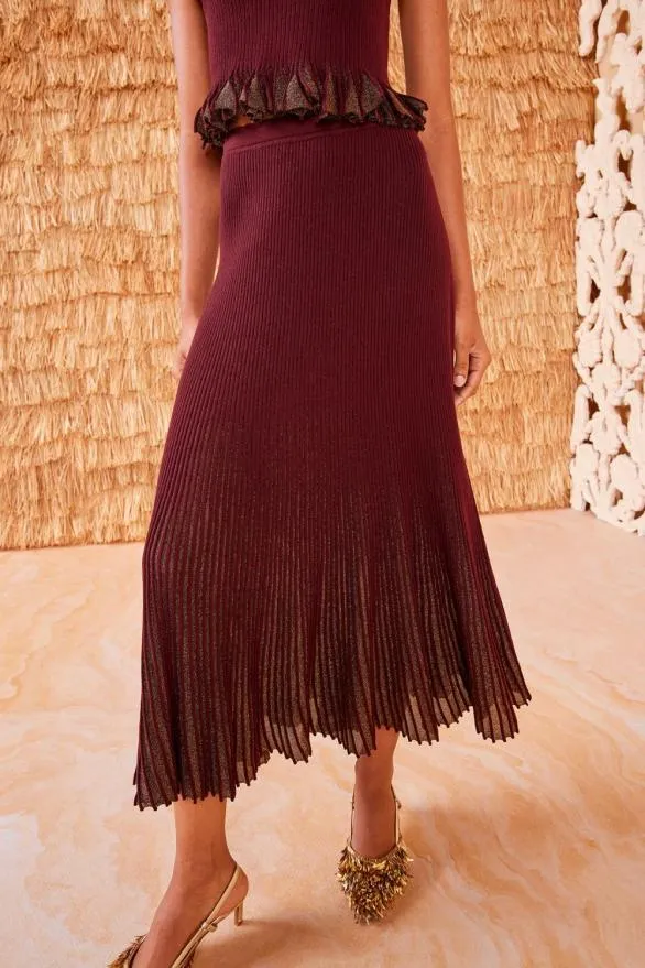 Vera Skirt Amaranthus Women Ulla Johnson Knits Vera Skirt Amaranthus Women Ulla Johnson Knits