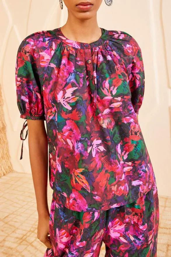 Vienne Blouse Hibiscus Women Ulla Johnson Tops Vienne Blouse Hibiscus Women Ulla Johnson Tops