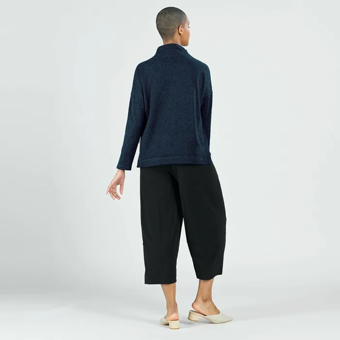 Waffle Knit 8211 Funnel Neck Sweater Top 8211 Navy 8211 Final Sale Women Clara Sunwoo Sweaters