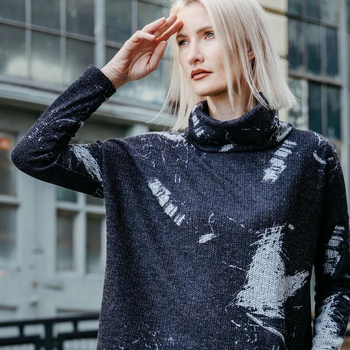 Waffle Knit 8211 Tipped Hem Sweater Top 8211 Stone Splash 8211 Final Sale Women Clara Sunwoo Sweaters
