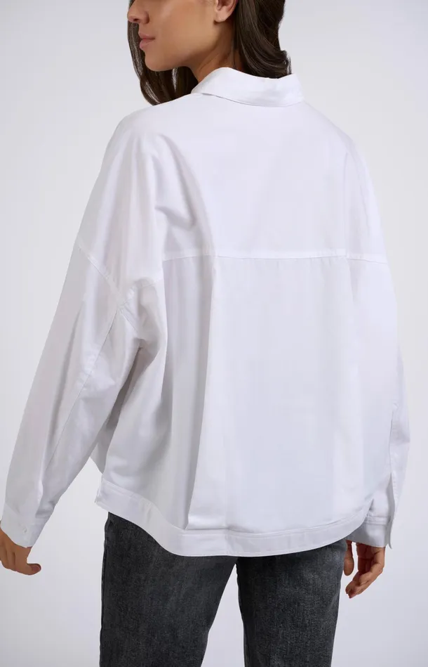White Blouse With Batwing Sleeves Buttons And Chest Pockets Pure White Women YAYA Blouses White Blouse With Batwing Sleeves Buttons And Chest Pockets Pure White Women YAYA Blouses