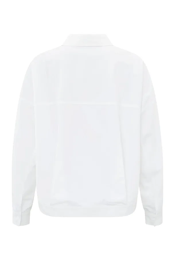 White Blouse With Batwing Sleeves Buttons And Chest Pockets Pure White Women YAYA Blouses White Blouse With Batwing Sleeves Buttons And Chest Pockets Pure White Women YAYA Blouses