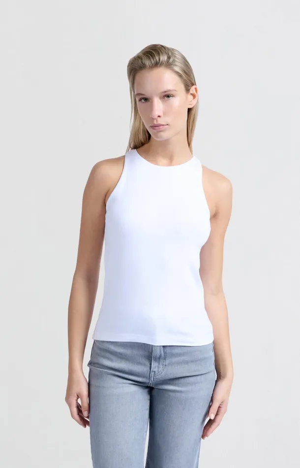 White Halter Top Made Of Soft Fabric Pure White Women YAYA Tops White Halter Top Made Of Soft Fabric Pure White Women YAYA Tops