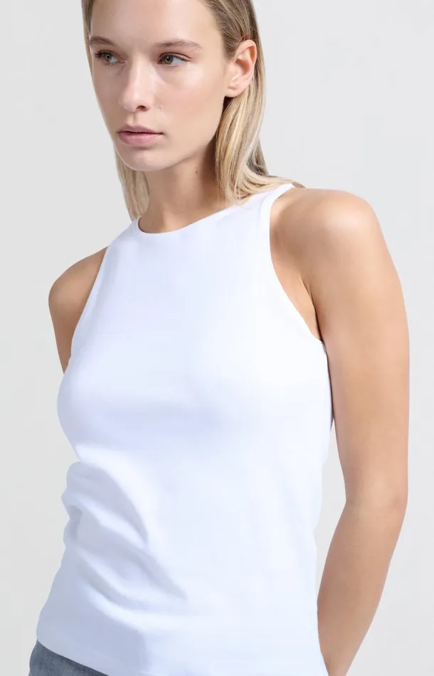 White Halter Top Made Of Soft Fabric Pure White Women YAYA Tops White Halter Top Made Of Soft Fabric Pure White Women YAYA Tops