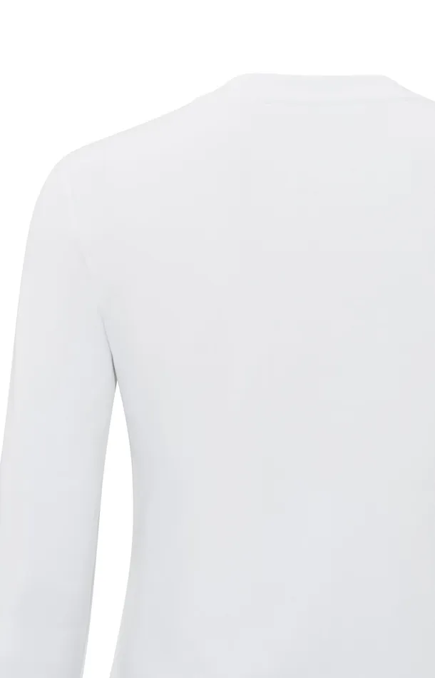 White Tshirt With Long Sleeves And Round Neck Pure White Women YAYA Tops White Tshirt With Long Sleeves And Round Neck Pure White Women YAYA Tops