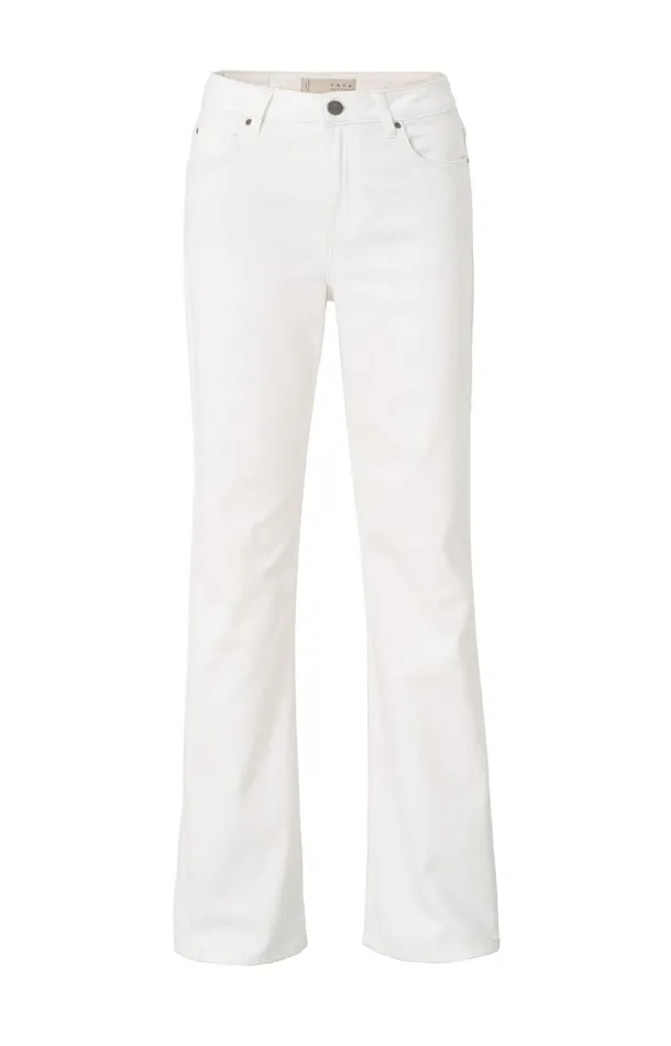 Wideleg Denim Jeans L32 Egret Off White Women YAYA Jeans