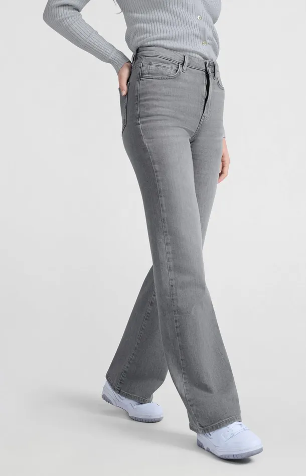 Wideleg Jeans With High Waist L34 Medium Grey Denim Women YAYA Jeans Wideleg Jeans With High Waist L34 Medium Grey Denim Women YAYA Jeans
