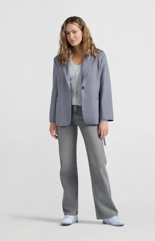 Wideleg Jeans With High Waist L34 Medium Grey Denim Women YAYA Jeans Wideleg Jeans With High Waist L34 Medium Grey Denim Women YAYA Jeans