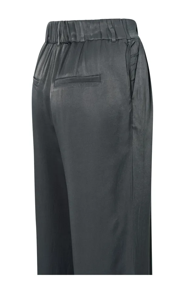 Wideleg Trousers With High Waist And Pleat Details Dark Metal Grey Women YAYA Trousers Wideleg Trousers With High Waist And Pleat Details Dark Metal Grey Women YAYA Trousers