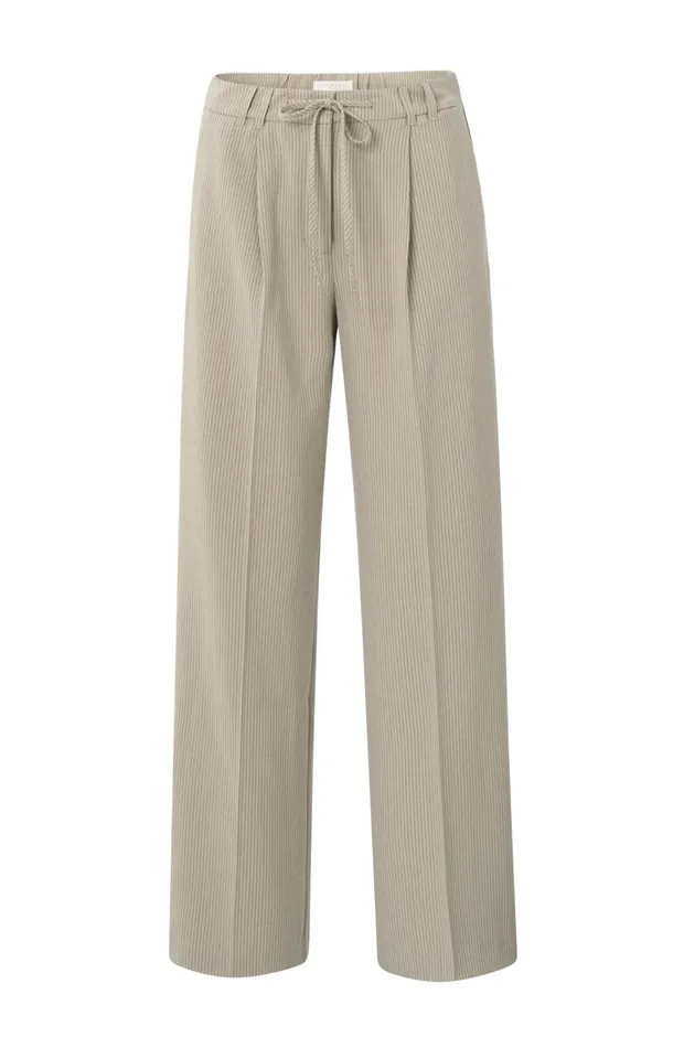 Wideleg Trousers With Pinstripe Humus Beige Dessin Women YAYA Trousers Wideleg Trousers With Pinstripe Humus Beige Dessin Women YAYA Trousers