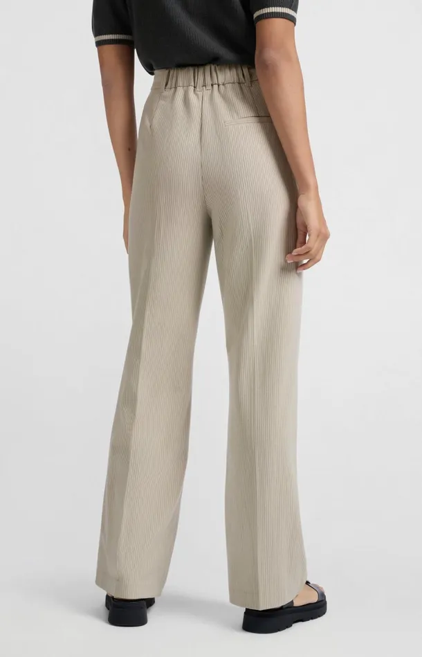 Wideleg Trousers With Pinstripe Humus Beige Dessin Women YAYA Trousers Wideleg Trousers With Pinstripe Humus Beige Dessin Women YAYA Trousers
