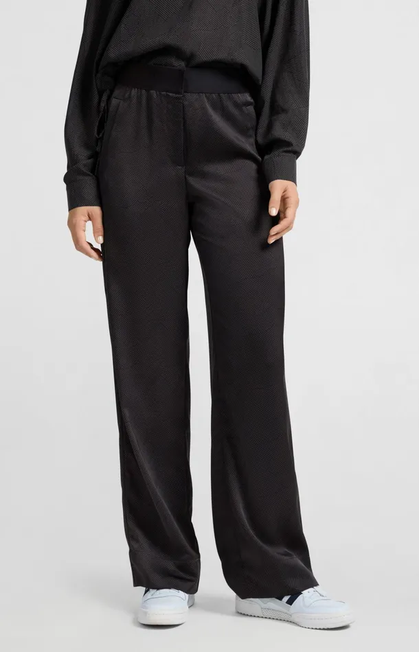 Wide Leg Trousers With Print Phantom Dessin Women YAYA Trousers Wide Leg Trousers With Print Phantom Dessin Women YAYA Trousers