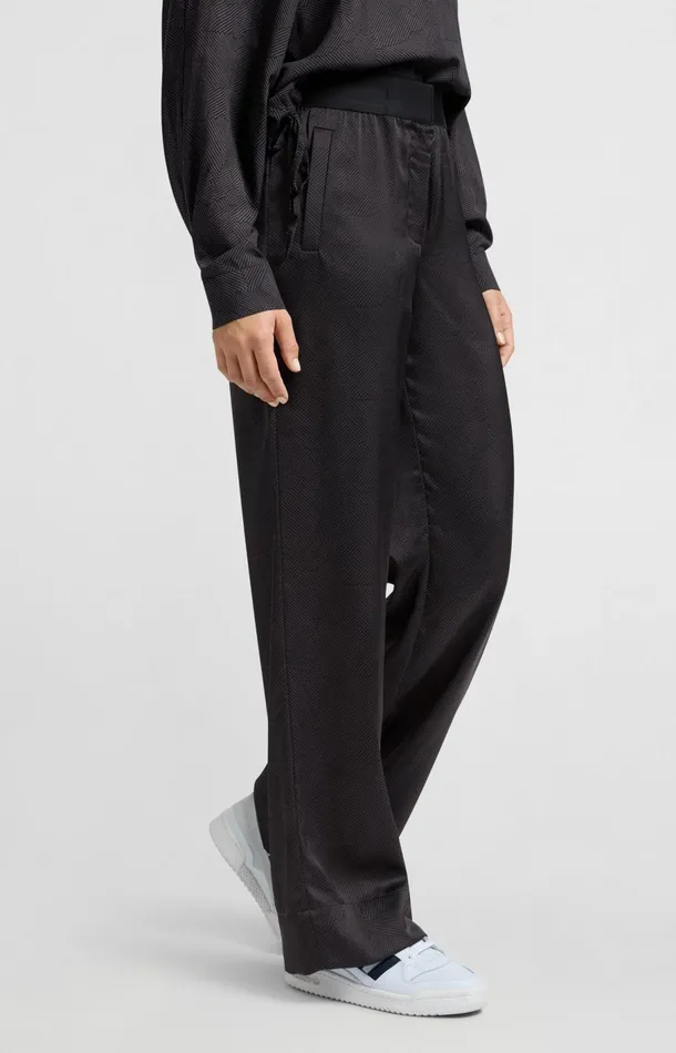 Wide Leg Trousers With Print Phantom Dessin Women YAYA Trousers Wide Leg Trousers With Print Phantom Dessin Women YAYA Trousers