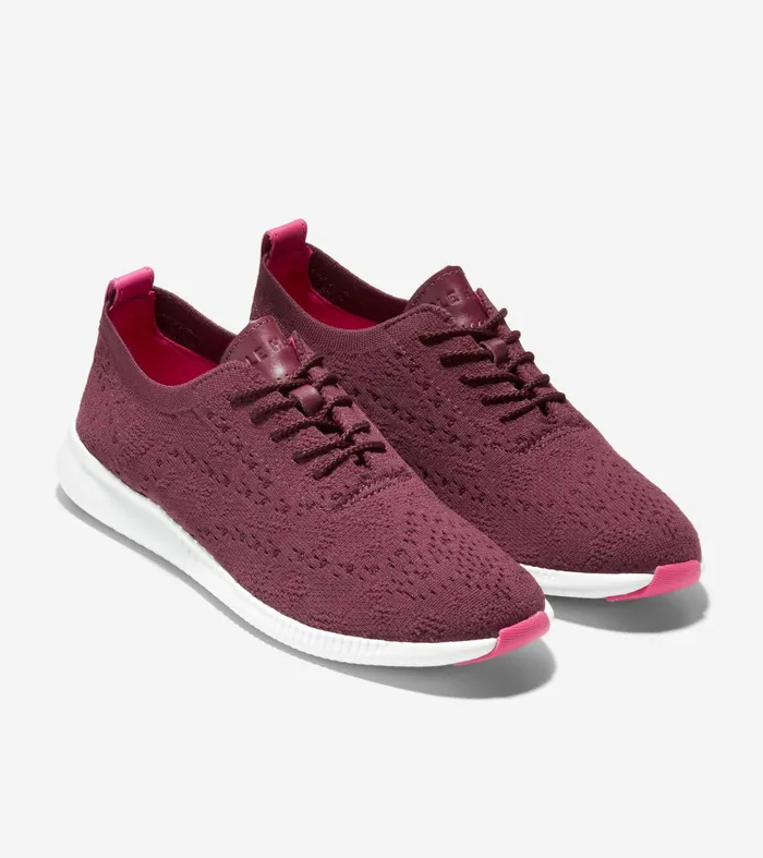 Women 2ZEROslashGRAND Stitchlitetrade Wingtip Oxfords Garnet Stitchliteandtrade Cole Haan Oxfords