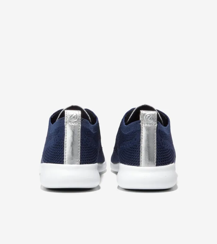Women 2ZEROslashGRAND Stitchlitetrade Wingtip Oxfords Marine Blue Stitchliteandtradewhite Cole Haan Oxfords