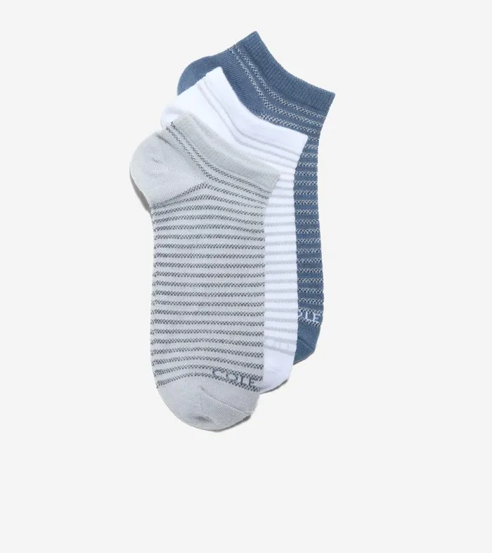 Women 3Pack Stripe Soft LowCut Socks Blueassorted Cole Haan Socks