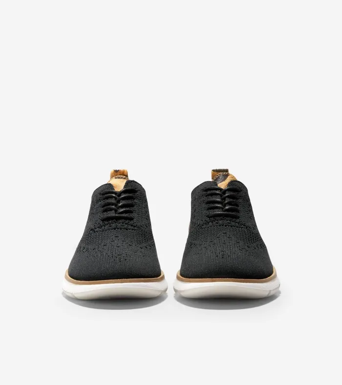 Women 4ZEROslashGRAND Stitchlitetrade Oxfords Black Stitchliteandtradejaguar Haircalf Cole Haan Oxfords