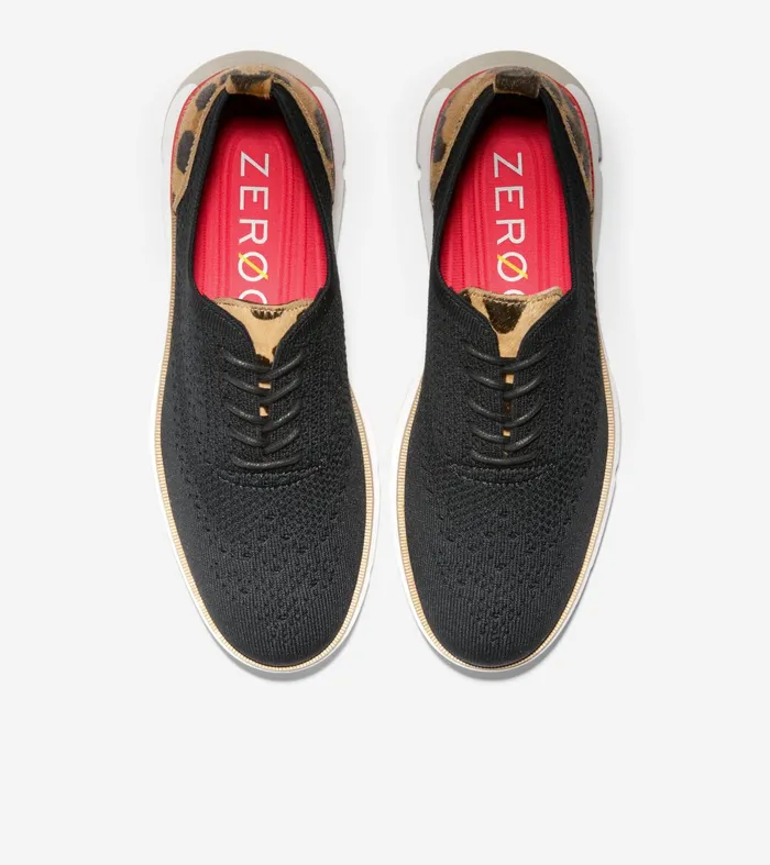 Women 4ZEROslashGRAND Stitchlitetrade Oxfords Black Stitchliteandtradejaguar Haircalf Cole Haan Oxfords