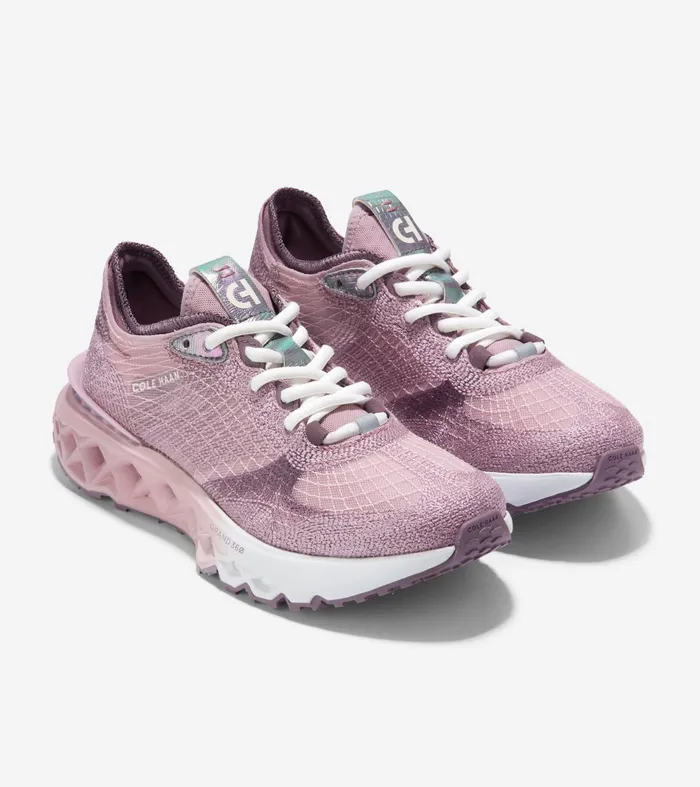Women 5ZEROslashGRAND Embrostitch Running Shoes Mauveplum Purpleoptic White Cole Haan Running Shoes