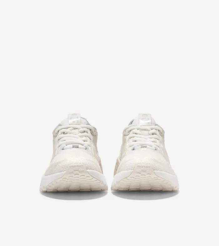 Women 5ZEROslashGRAND Embrostitch Running Shoes Whiteheatherwhite Sand Cole Haan Sneakers