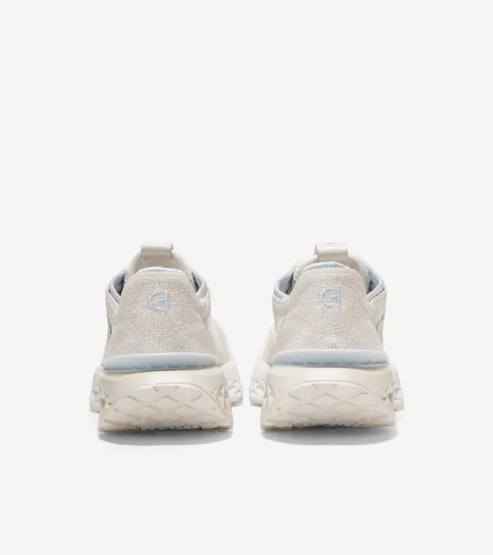 Women 5ZEROslashGRAND Embrostitch Running Shoes Whiteheatherwhite Sand Cole Haan Sneakers