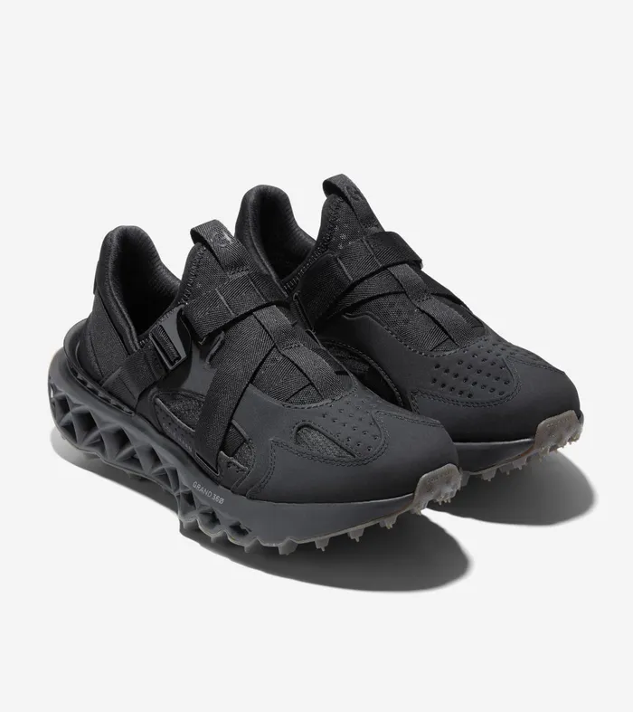 Women 5ZEROslashGRAND Monk Strap Running Shoe Black Cole Haan Sneakers