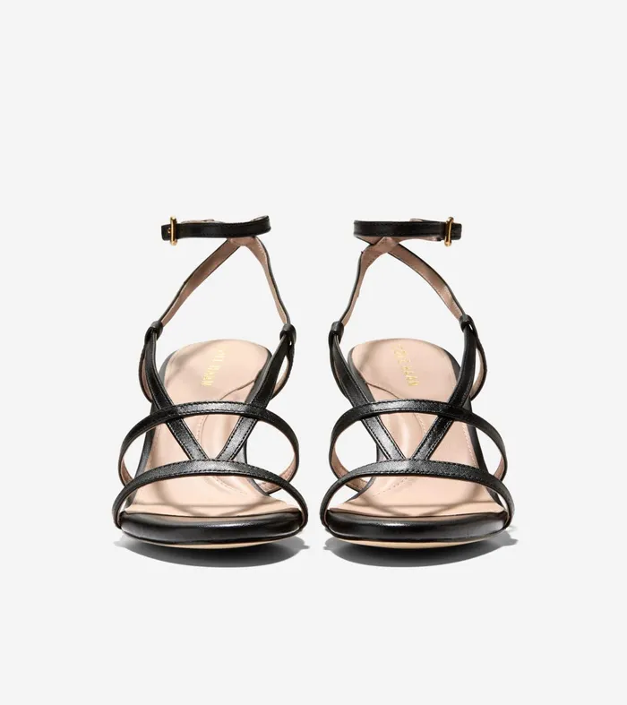 Women Amber Strappy Sandals Black Cole Haan Heels and Pumps