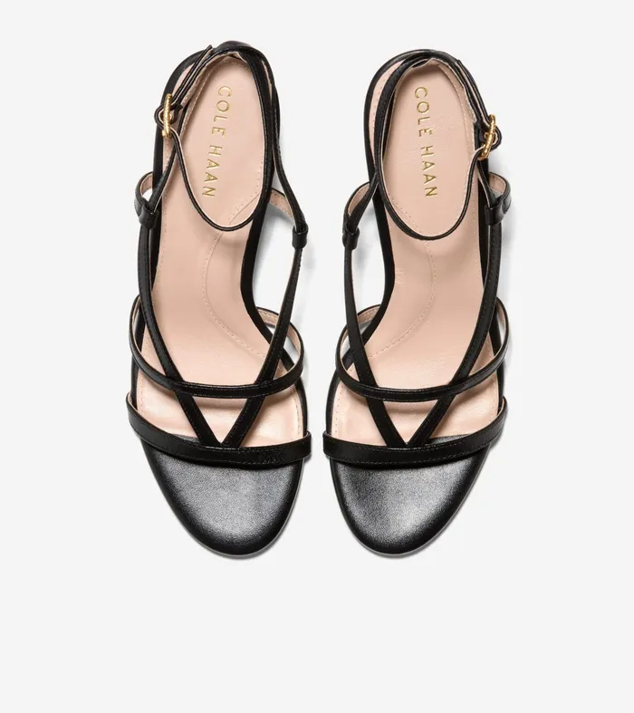 Women Amber Strappy Sandals Black Cole Haan Heels and Pumps