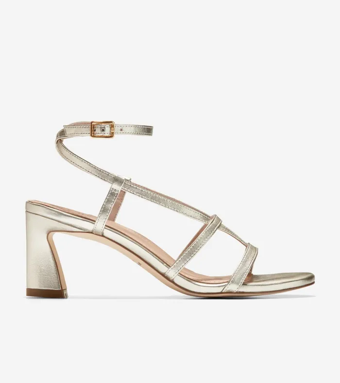 Women Amber Strappy Sandals Soft Gold Cole Haan Heels and Pumps