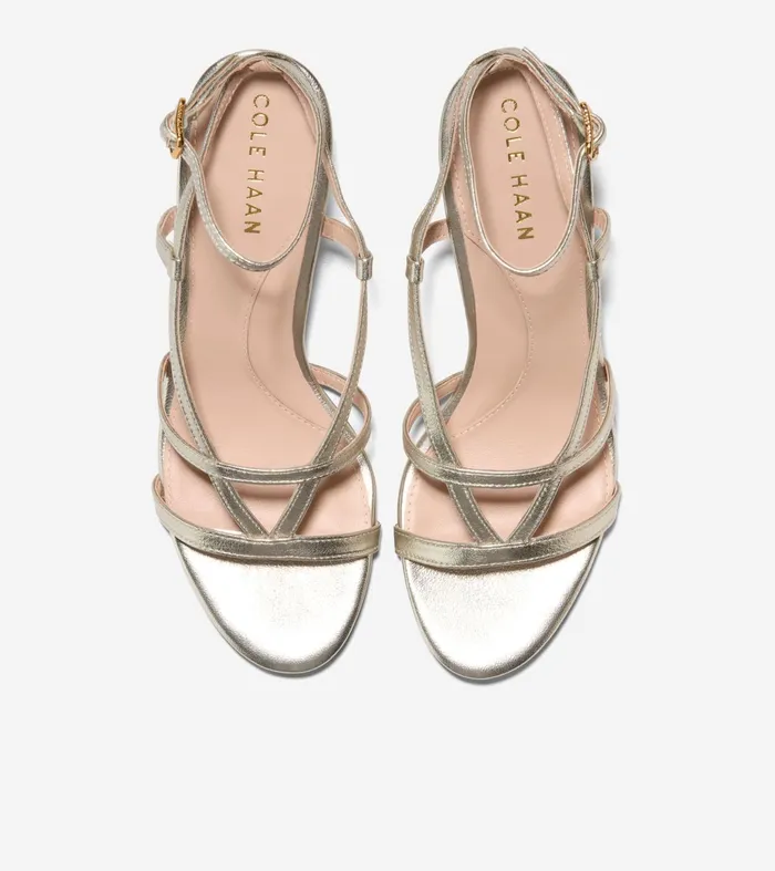 Women Amber Strappy Sandals Soft Gold Cole Haan Heels and Pumps