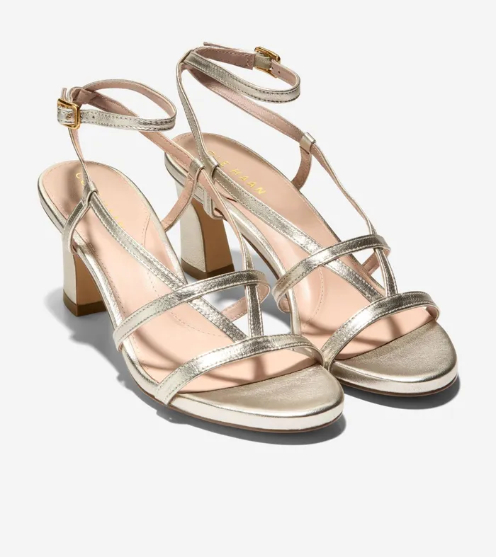 Women Amber Strappy Sandals Soft Gold Cole Haan Heels and Pumps