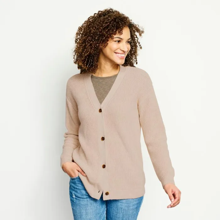 Women Anywear Oversized Ribbed Cardigan Black Orvis Sweaters