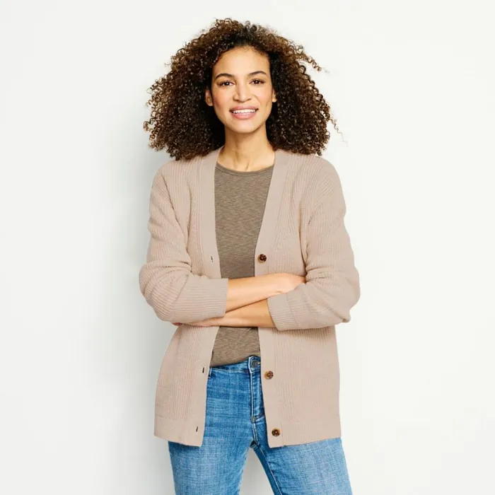 Women Anywear Oversized Ribbed Cardigan Black Orvis Sweaters