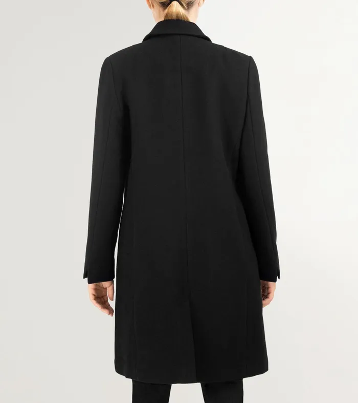 Women Asymmetrical Peak Lapel Coat Black Cole Haan Outerwear