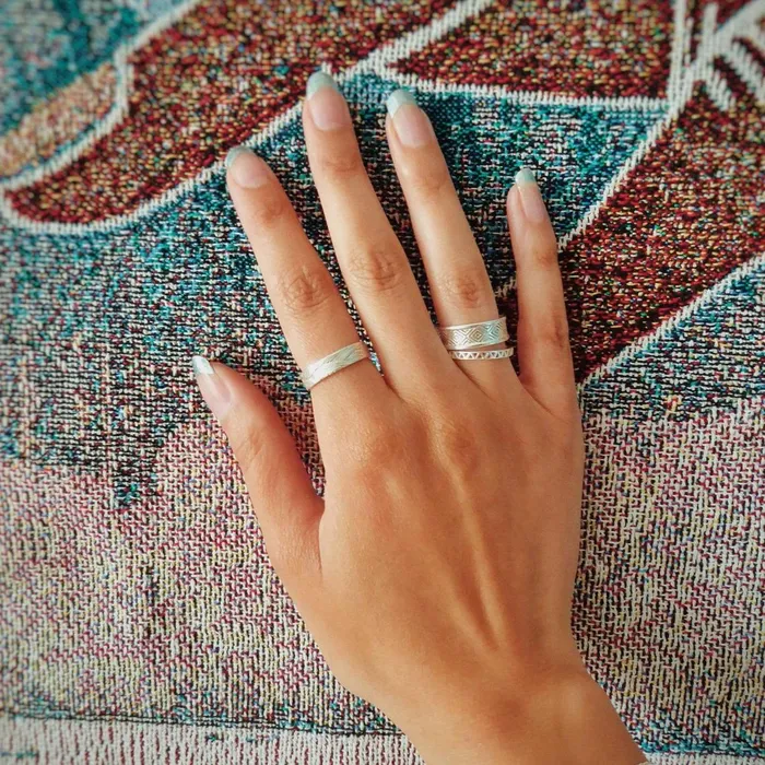 Women Band Rings Daisy London Jewellery Artisan Chunky Ring Sterling Silver