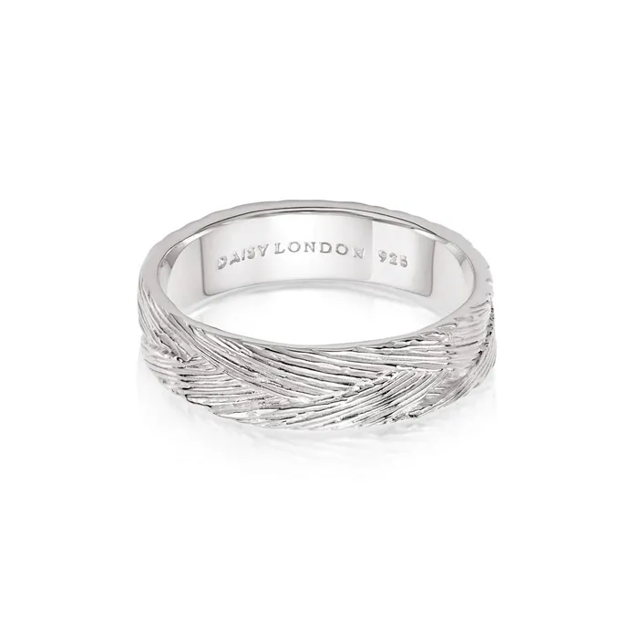 Women Band Rings Daisy London Jewellery Artisan Woven Stacking Ring Sterling Silver Women Band Rings Daisy London Jewellery Artisan Woven Stacking Ring Sterling Silver