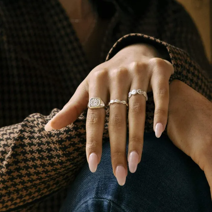Women Band Rings Daisy London Jewellery Daisy Bloom Crown Band Ring Sterling Silver