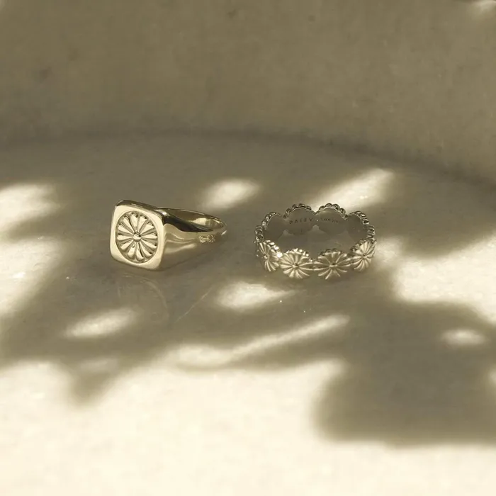 Women Band Rings Daisy London Jewellery Daisy Bloom Crown Band Ring Sterling Silver