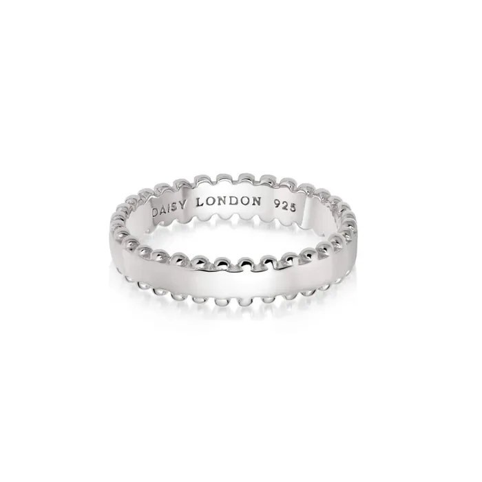 Women Band Rings Daisy London Jewellery Stacked Beaded Band Ring Sterling Silver Women Band Rings Daisy London Jewellery Stacked Beaded Band Ring Sterling Silver