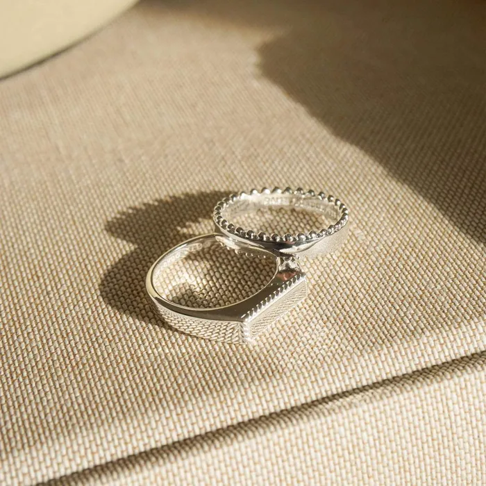 Women Band Rings Daisy London Jewellery Stacked Beaded Band Ring Sterling Silver