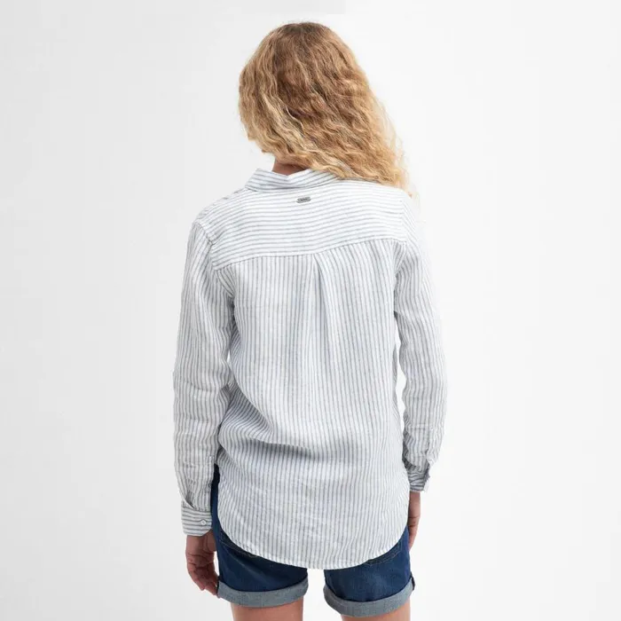 Women Barbourreg Marine Linen Shirt Chambray Stripe Orvis Shirts