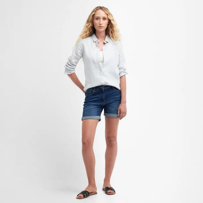 Women Barbourreg Marine Linen Shirt Chambray Stripe Orvis Shirts