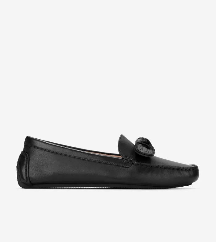 Women Bellport Bow Drivers Black Cole Haan Loafers and Drivers