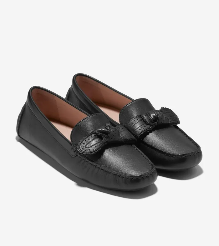 Women Bellport Bow Drivers Black Cole Haan Loafers and Drivers