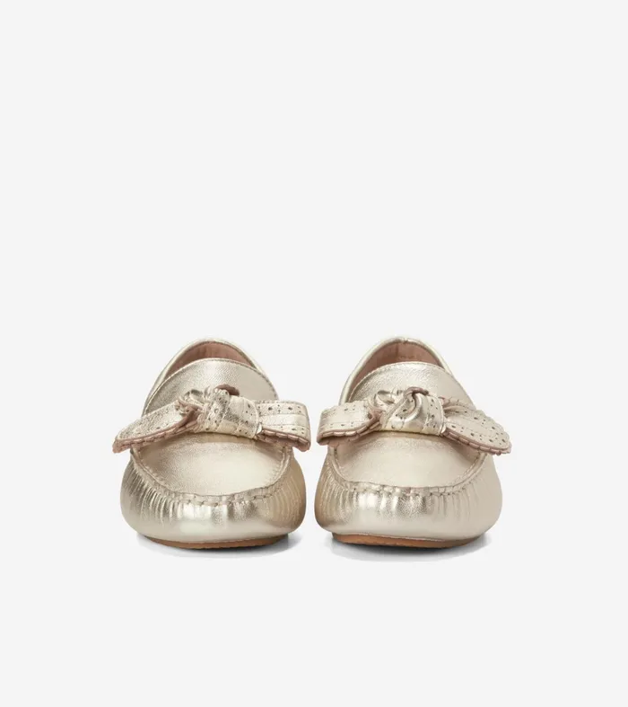 Women Bellport Bow Drivers Soft Gold Cole Haan Loafers and Drivers