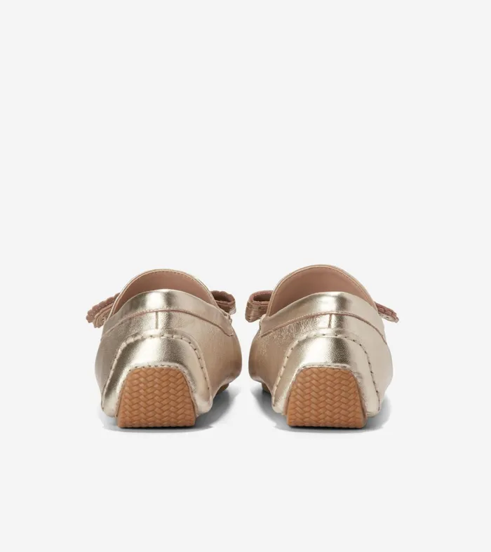 Women Bellport Bow Drivers Soft Gold Cole Haan Loafers and Drivers