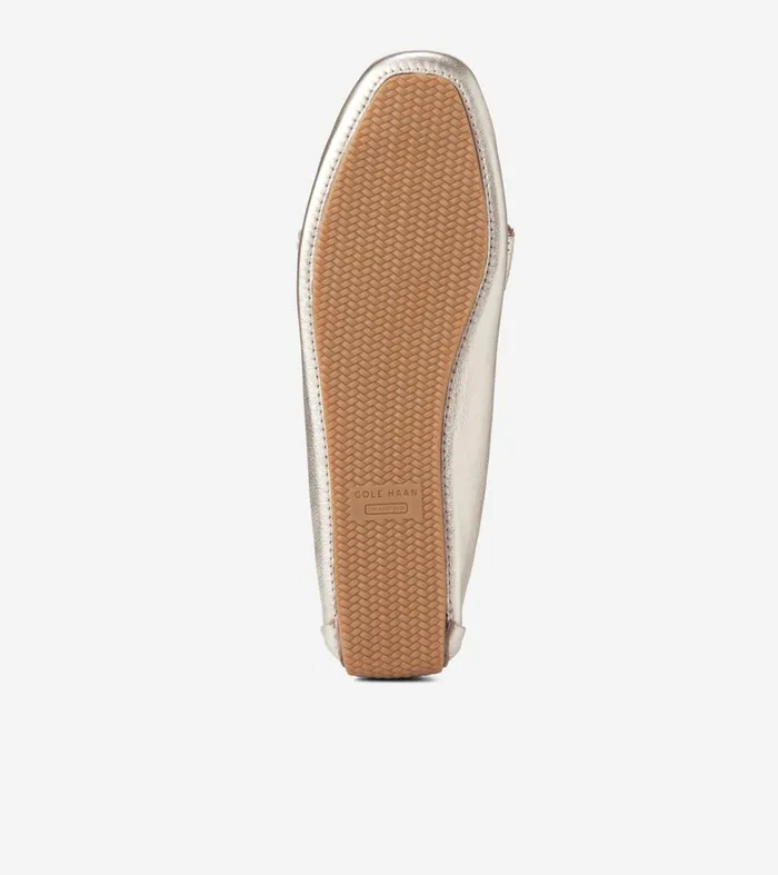 Women Bellport Bow Drivers Soft Gold Cole Haan Loafers and Drivers