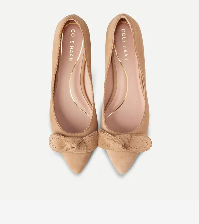Women Bellport Bow Skimmer Flats Blush Tan Cole Haan Dress Shoes