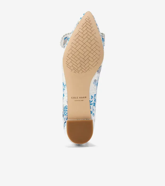 Women Bellport Bow Skimmer Flats Peacock Blue Print Cole Haan Flats and SlipOns